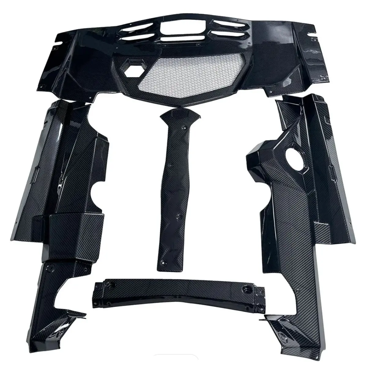 Dry Carbon Fiber Full Engine Bay Cover Set For Lamborghini Aventador Lp700 Lp720 Lp750 1