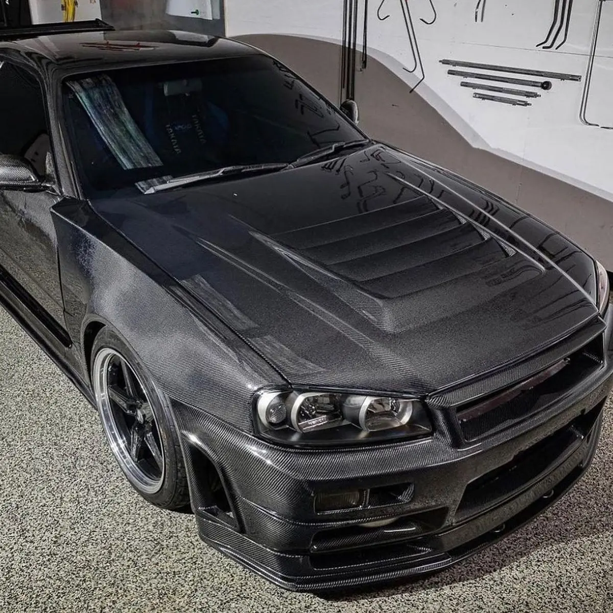 Full Carbon Fiber Z Tune Style Front End Conversion Kit For Nissan Skyline R34 Gtt Gtr 1