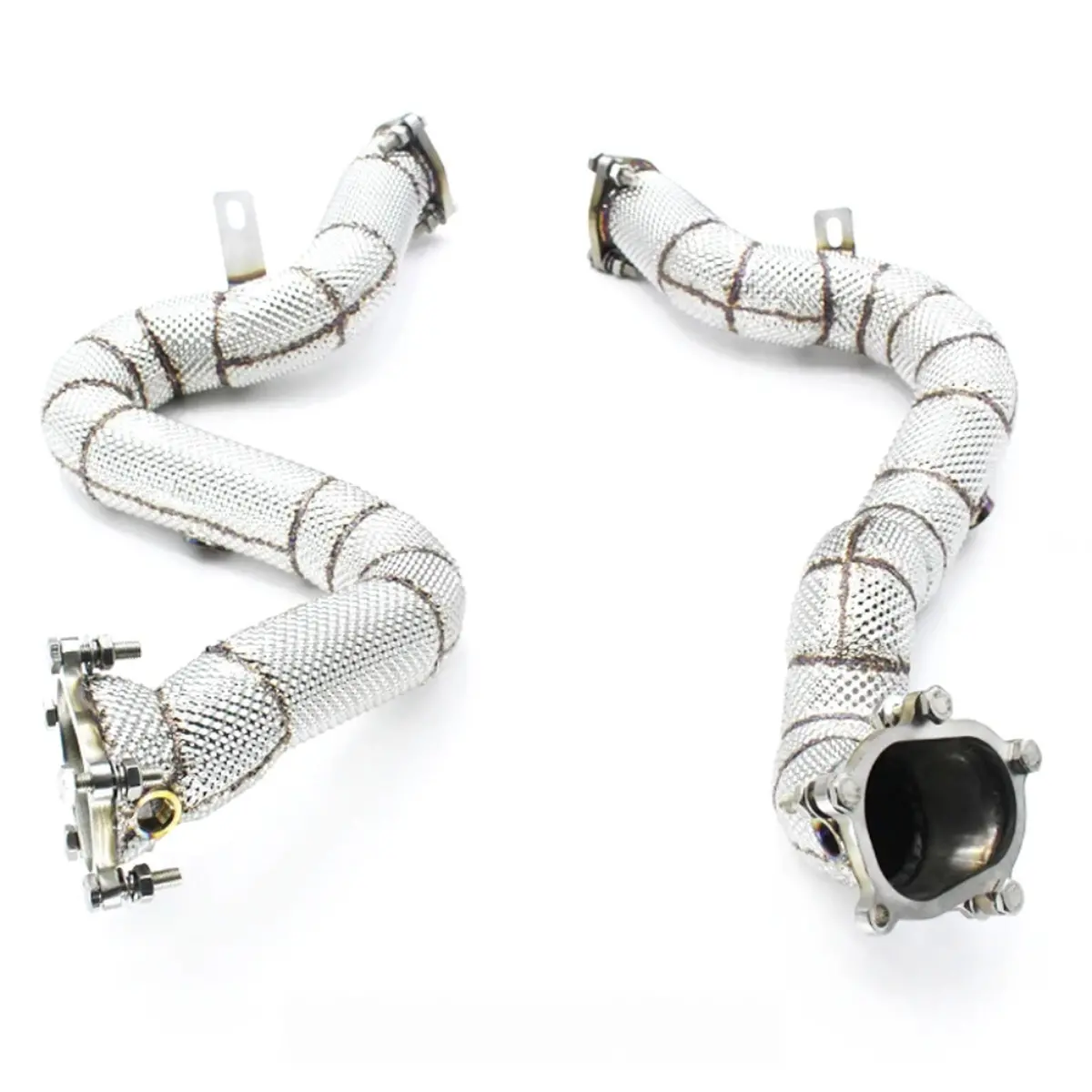 Catless High Flow 304 Stainless Exhaust Downpipe For Audi Rs6 C7 4.0Tt 1