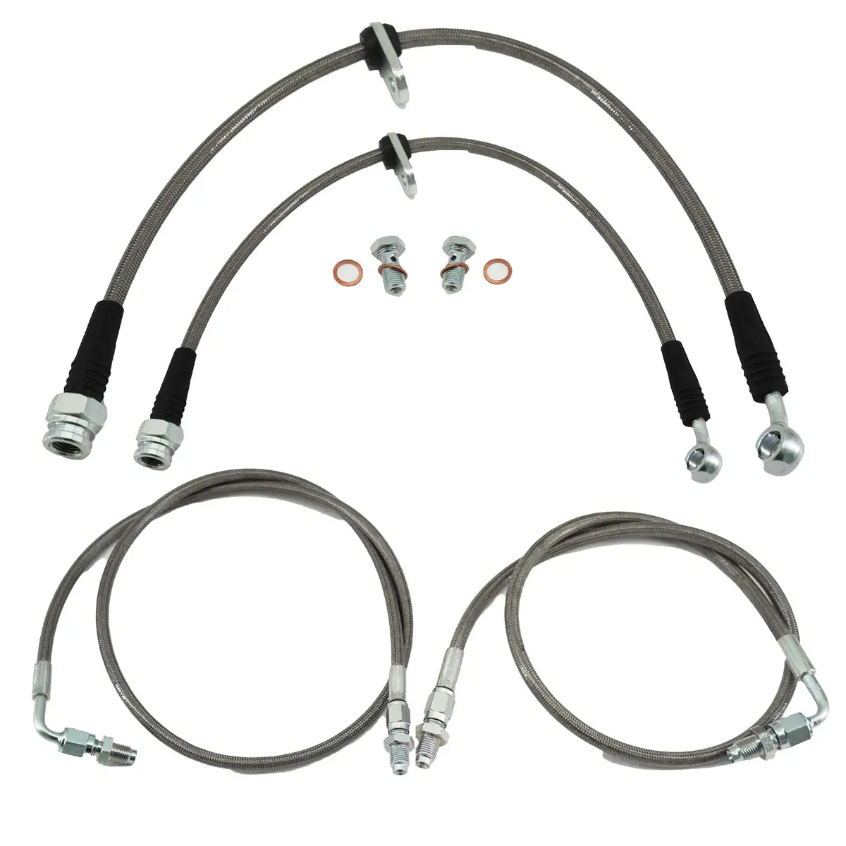 Stainless Rear Brake Line Replacement Kit For 92-95 Honda Civic W/Rear Disc 1