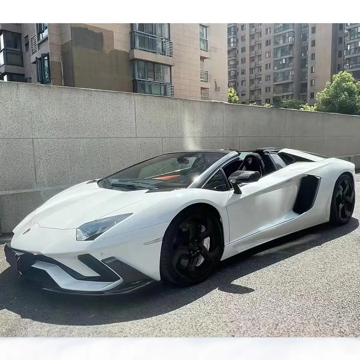 Carbon Fiber Front Lip Rear Diffuser Kit For Lamborghini Aventador Lp740 3