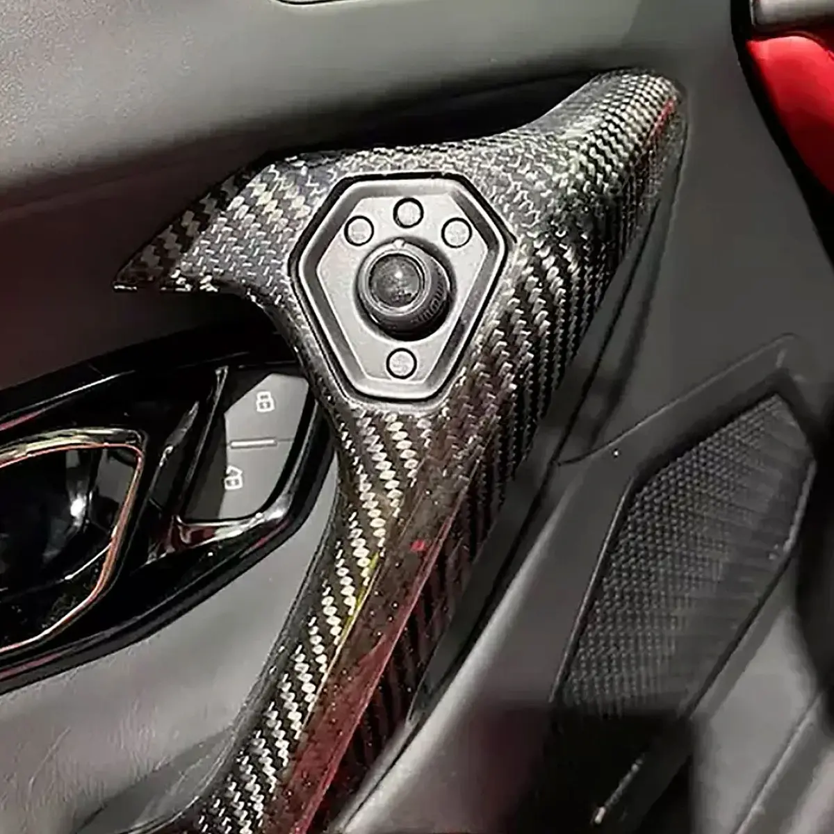 Carbon Fiber Interior Door Grab Handle Cover Trim For Lamborghini Huracan 14-21 2