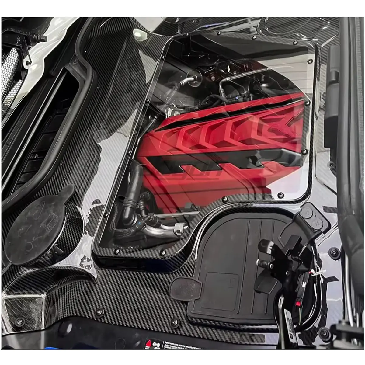 Prepreg Carbon Fiber Engine Bay Cover For Chevrolet Corvette C8 Z51 Z06 Htc Convertible 1