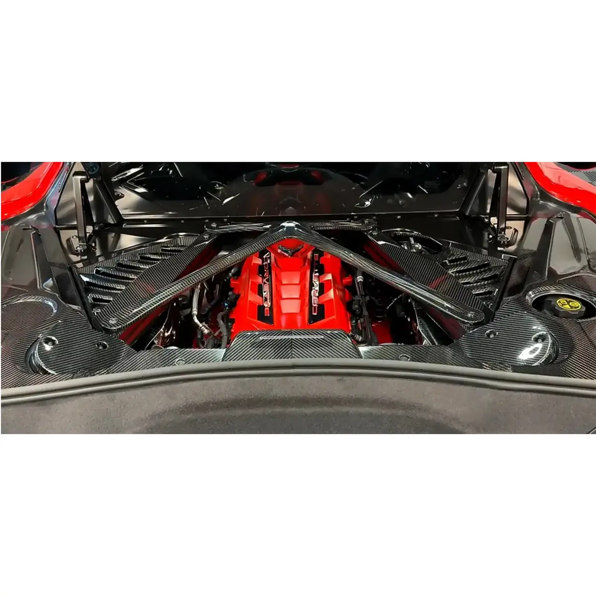 Dry Carbon Fiber Engine Bay X‑Brace For Chevrolet Corvette C8 Z51 Z06 Z07 1