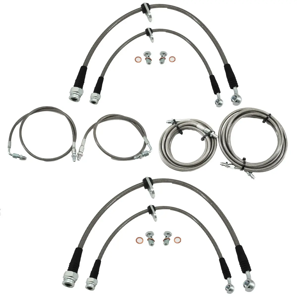 Front & Rear Brake Line Replacement Kit For 92-95 Honda Civic W/Rear Disc 1