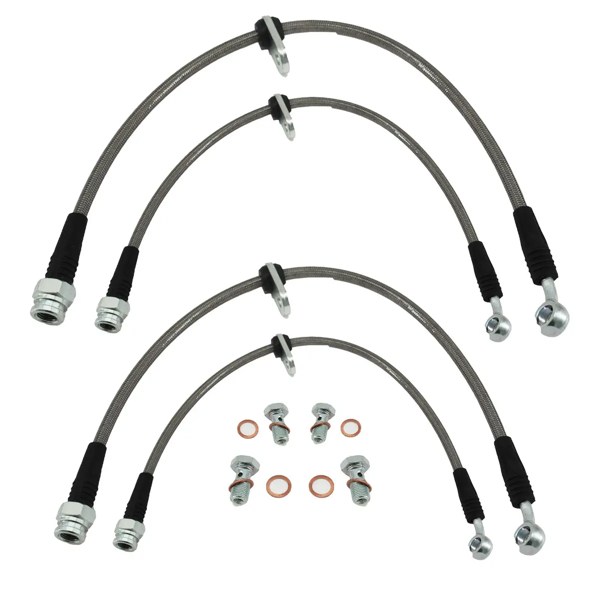 Stainless Steel Front And Rear Brake Line Kit For 96-00 Honda Civic W/ Rear Disc 1