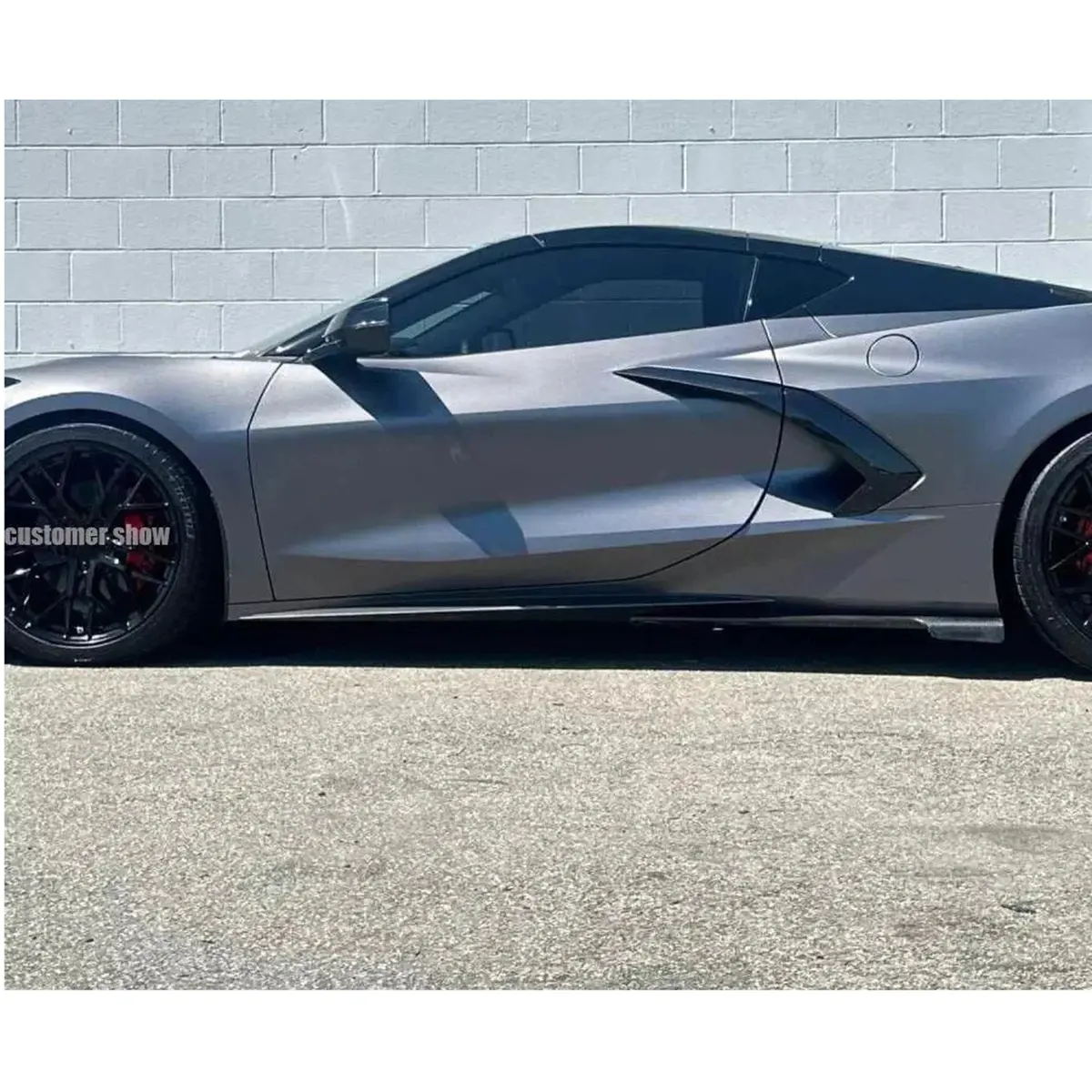 Dry Carbon Fiber Side Skirts Extension Panel For Chevrolet Corvette C8 2
