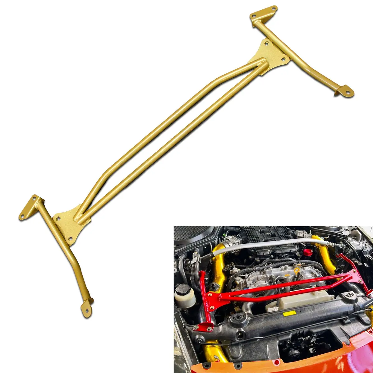 Upper Nismo Style Strut H Brace Bar Gold For Vq Nissan 350Z Z33 Vq35 1