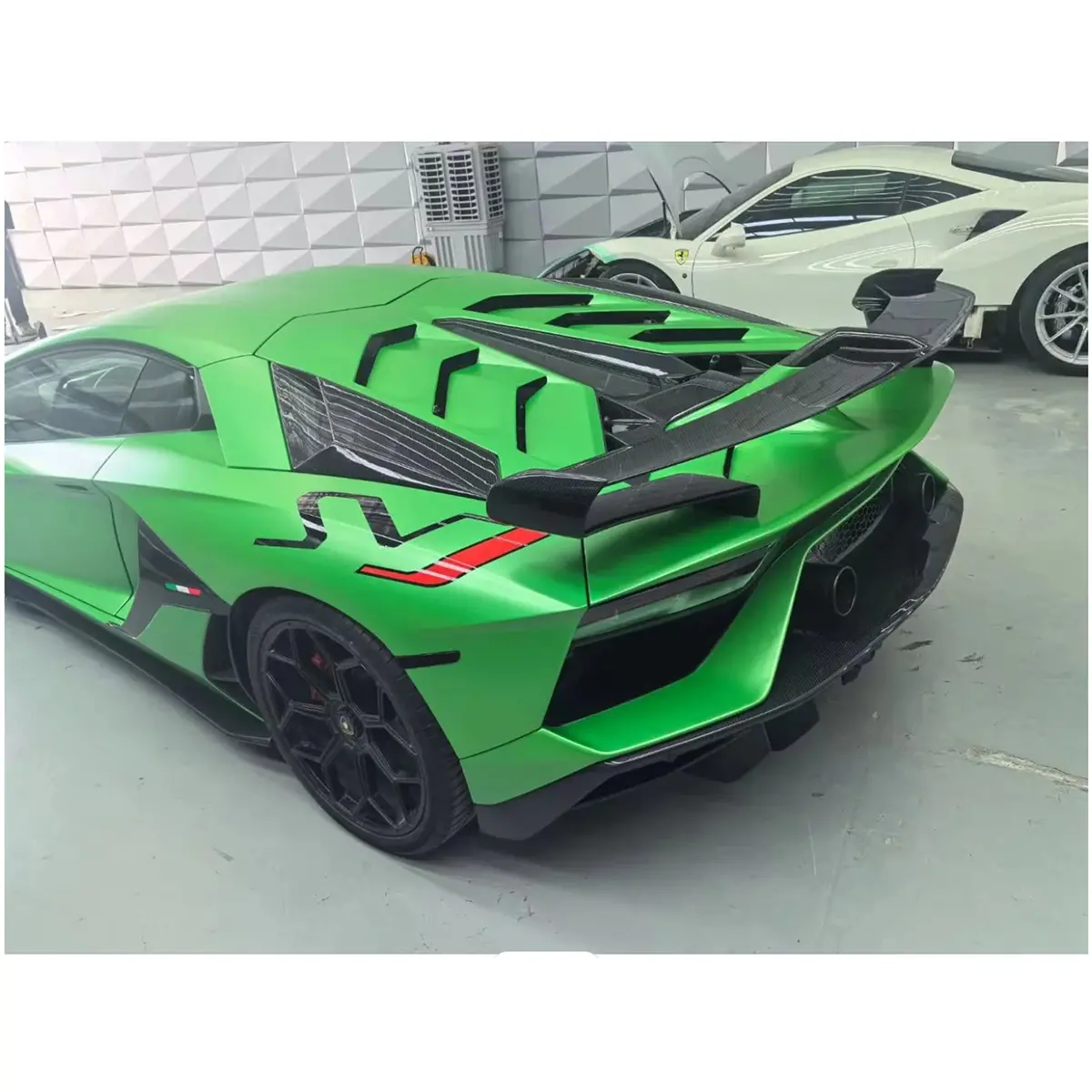 Svj Style Dry Carbon Fiber Rear Wing With Base For Lamborghini Aventador Lp700 Lp750 Svj 1
