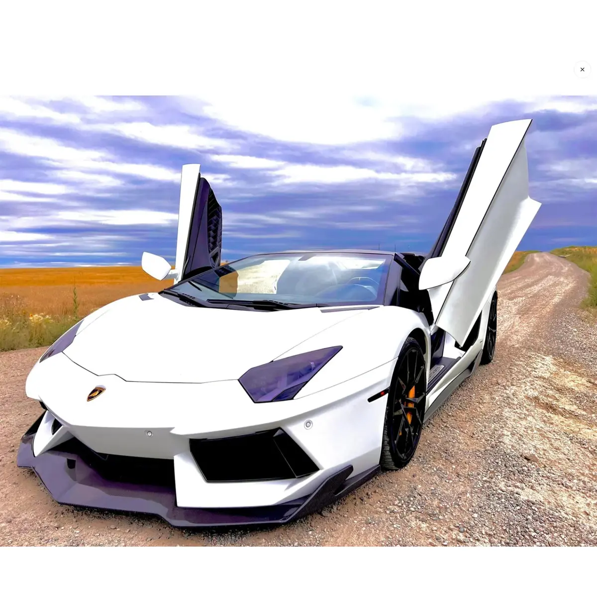 V2 Style Dry Carbon Fiber Front Lip For Lamborghini Aventador 1