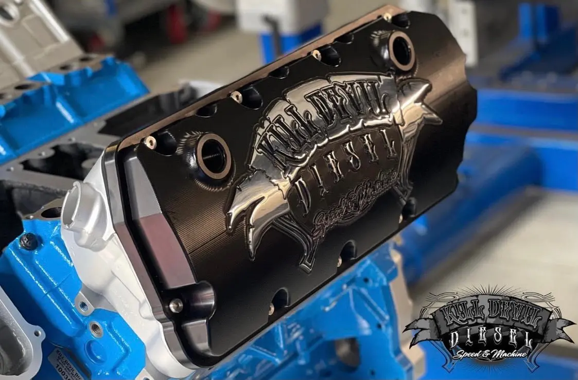 Kdd 6.4 Billet Valve Cover - Black Anodized 1
