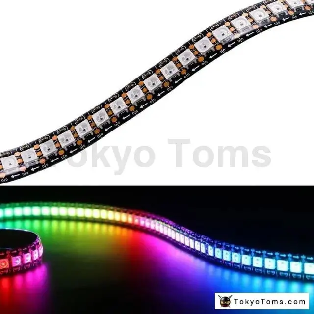 Waterproof Individually Addressable Led Strips - Dc5v 1M/2M/3M/4M/5M Ws2812b 30/60 Leds/M Smart Led Strip Black Pcb Ws2812 Ic 1