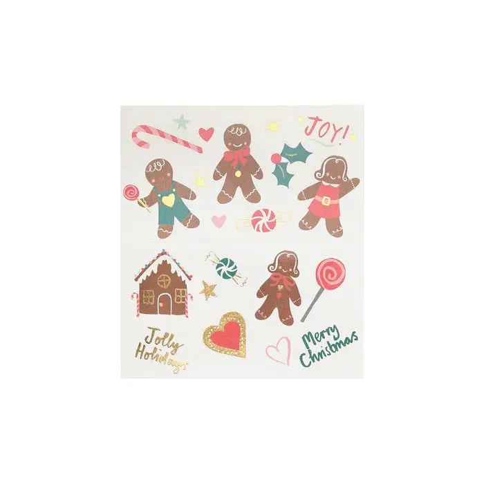 Gingerbread Temporary Tattoos (Pack Of 2) 1