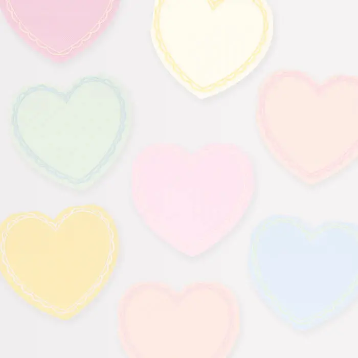 Pastel Heart Small Napkins 1