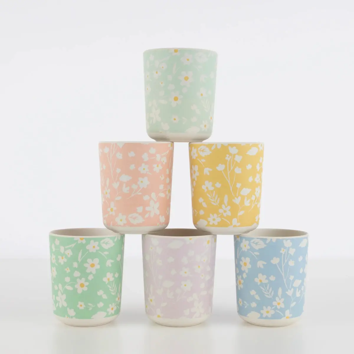 Floral Reusable Bamboo Cups 1