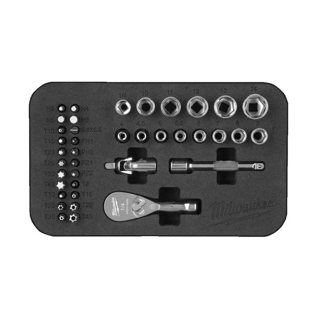 Milwaukee 39 Piece 1/4" Compact Ratchet Set 1
