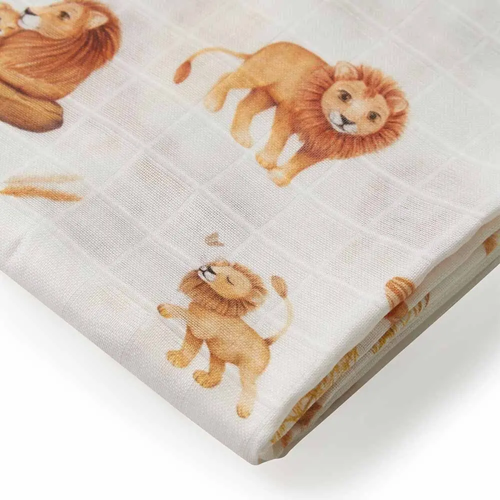 Organic Muslin Wrap - Lion 1