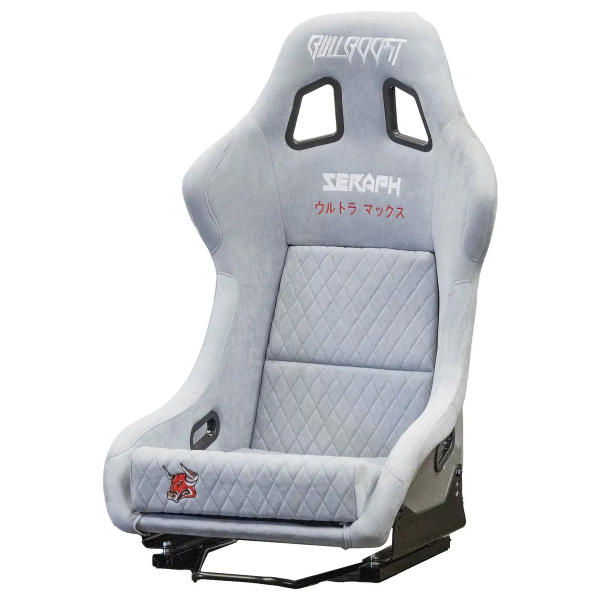 Nardo Gray Bull Boost Adjustable Racing Lowered Ultra Max Bucket Seat With Slider Rails 1