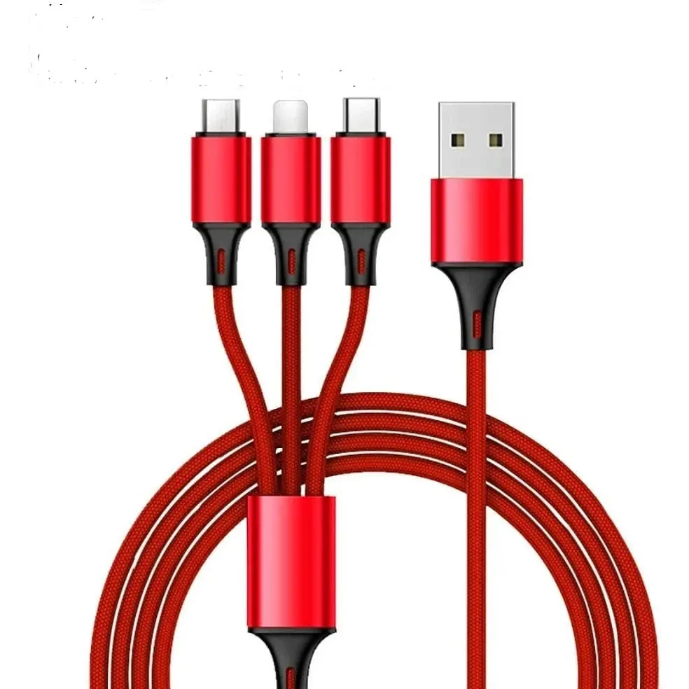 Bright Beam 3 In 1 Usb Charger 1.2M For Phones And Other Gadgets 1