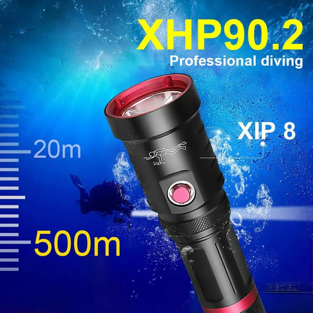 Bbx500 Series Diving Handheld Torch Xhp90.2 W/26650 Battery 1