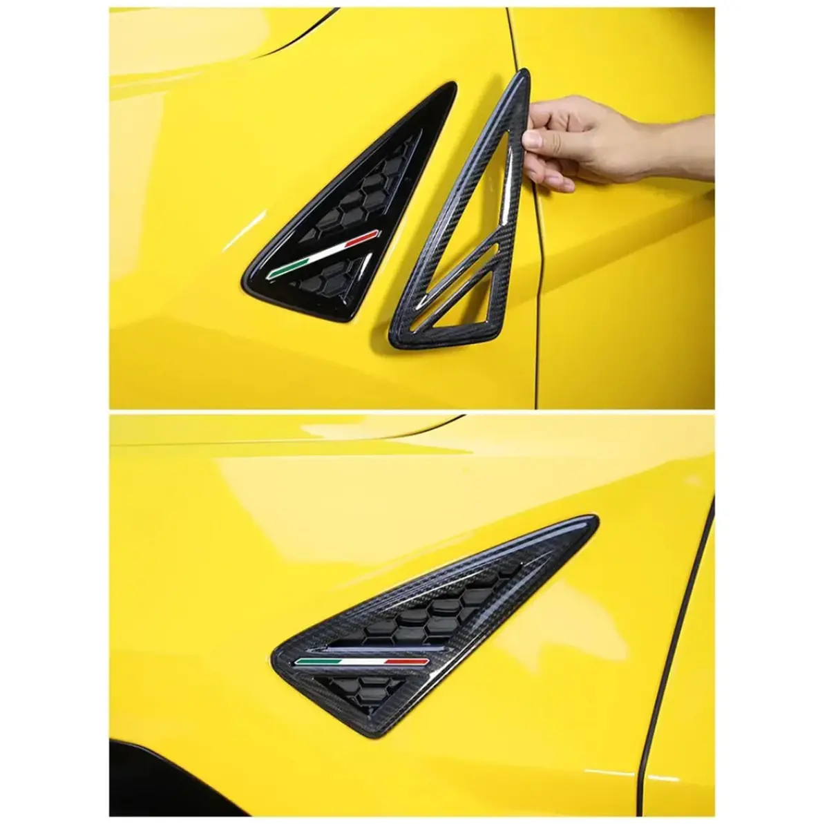 Dry Carbon Fiber Side Fender Vent Frame Cover Trim For Lamborghini Urus 1