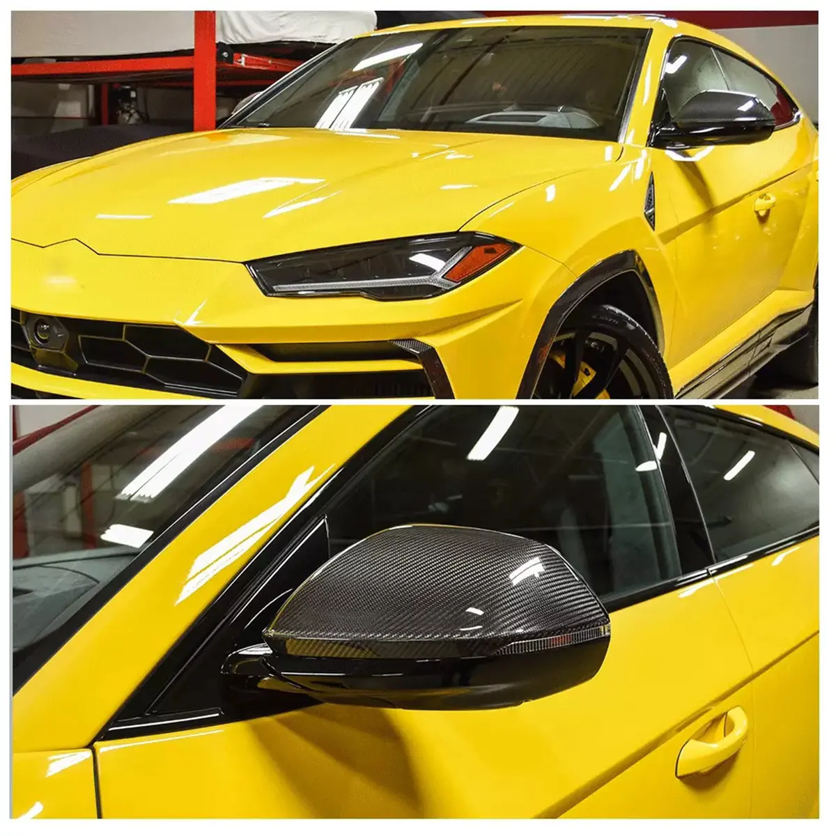 Dry Carbon Fiber Mirror Cover Caps For Lamborghini Urus Description 1