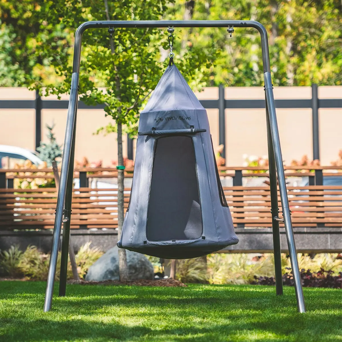 Single Swing Set With Tent Swing 1