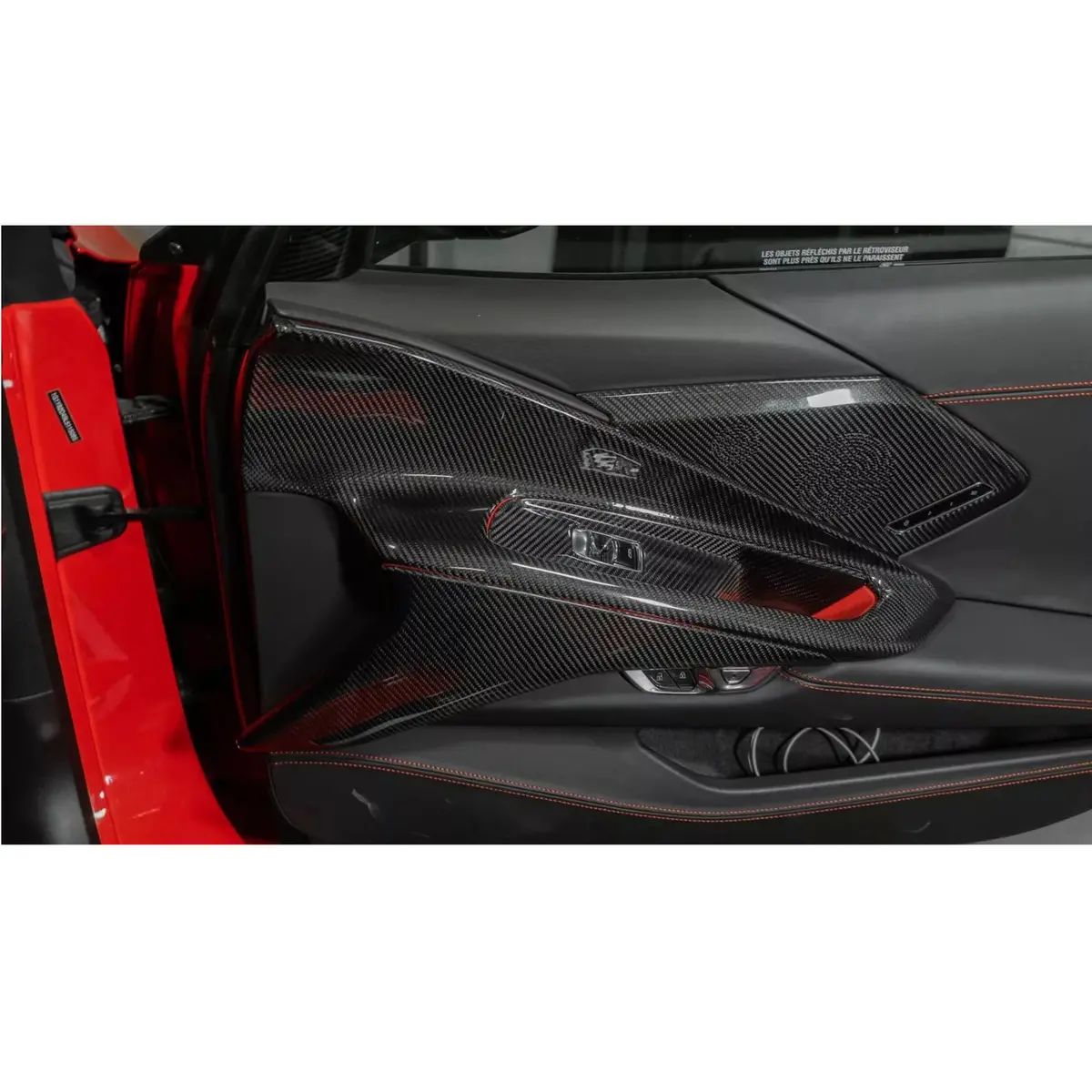 Dry Carbon Fiber Door Speaker Cover Trim For Chevrolet Corvette C8 1