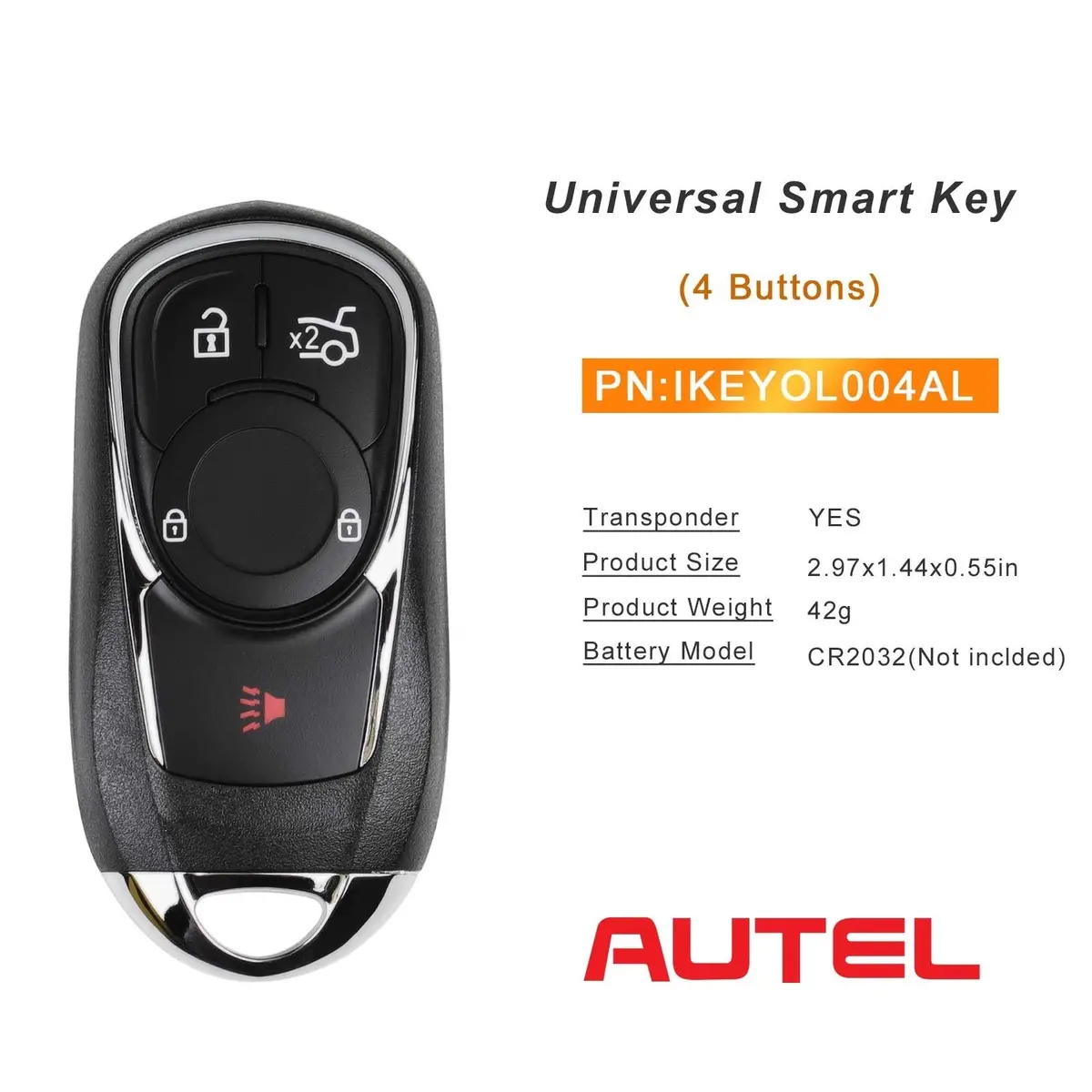Autel Ikeyol004al Buick Style Universal Smart Key 4 Buttons 315/433 Mhz 5Pcs/Set 2