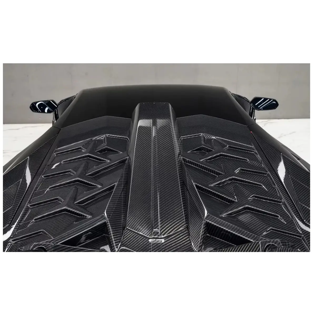 Svv Style Dry Carbon Fiber Rear Wing With Engine Hood For Lamborghini Aventador Lp700 Lp740 Lp750 Coupe 1