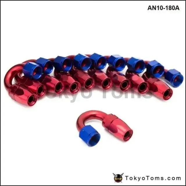 10Pcs /Set 180Degree High Performance An10 Hose End Fitting Aluminum Oil Cooler Hose Fitting An10-180A 2