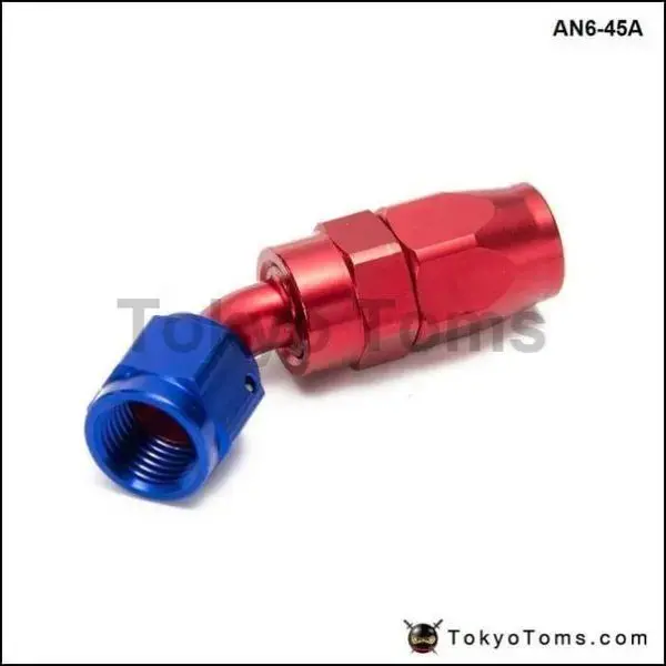 10Pcs /Set 45 Degree An6 Aluminum Oil Cooler Hose Fitting Fuel Push-On Hose End Fittings Adaptor An6-45A 1