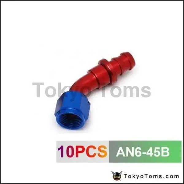 10Pcs /Set 45 Degree High Performance -An6 Hose End Fitting Aluminum Oil Cooler Hose Fitting An6-45B 1