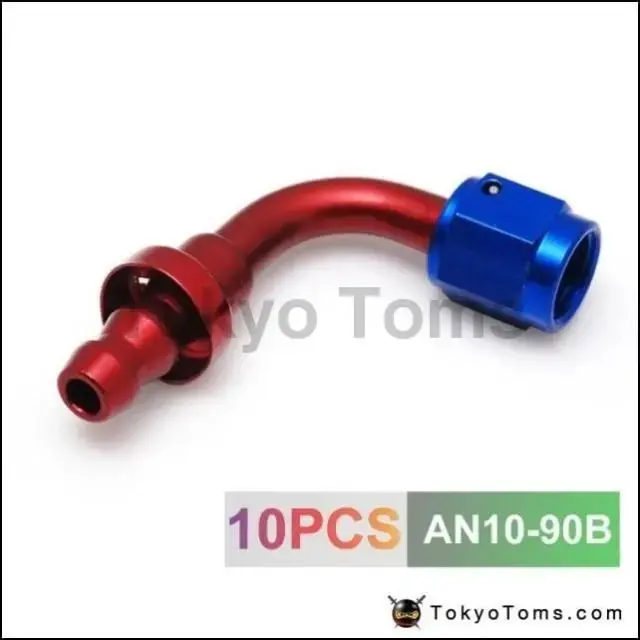 10Pcs /Set 90Degree High Performance An-10 Hose End Fitting Aluminum Oil Cooler Hose Fitting An10-90B 1