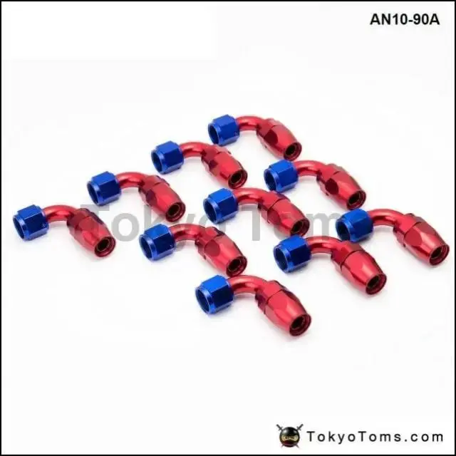 10Pcs /Set 90Degree High Performance An10 Hose End Fitting Aluminum Oil Cooler Hose Fitting  An10-90A 1