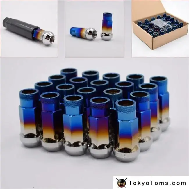 Stainless Steel Roasted Blue Lug Nuts Wheel Nuts Spline Wheel Lock Nut Iron With Dust Plug 20Pcs/Set 1