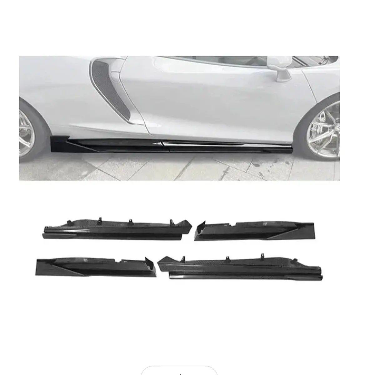 Mwd Style Carbon Fiber Side Skirt Extension For Mclaren Gt 1