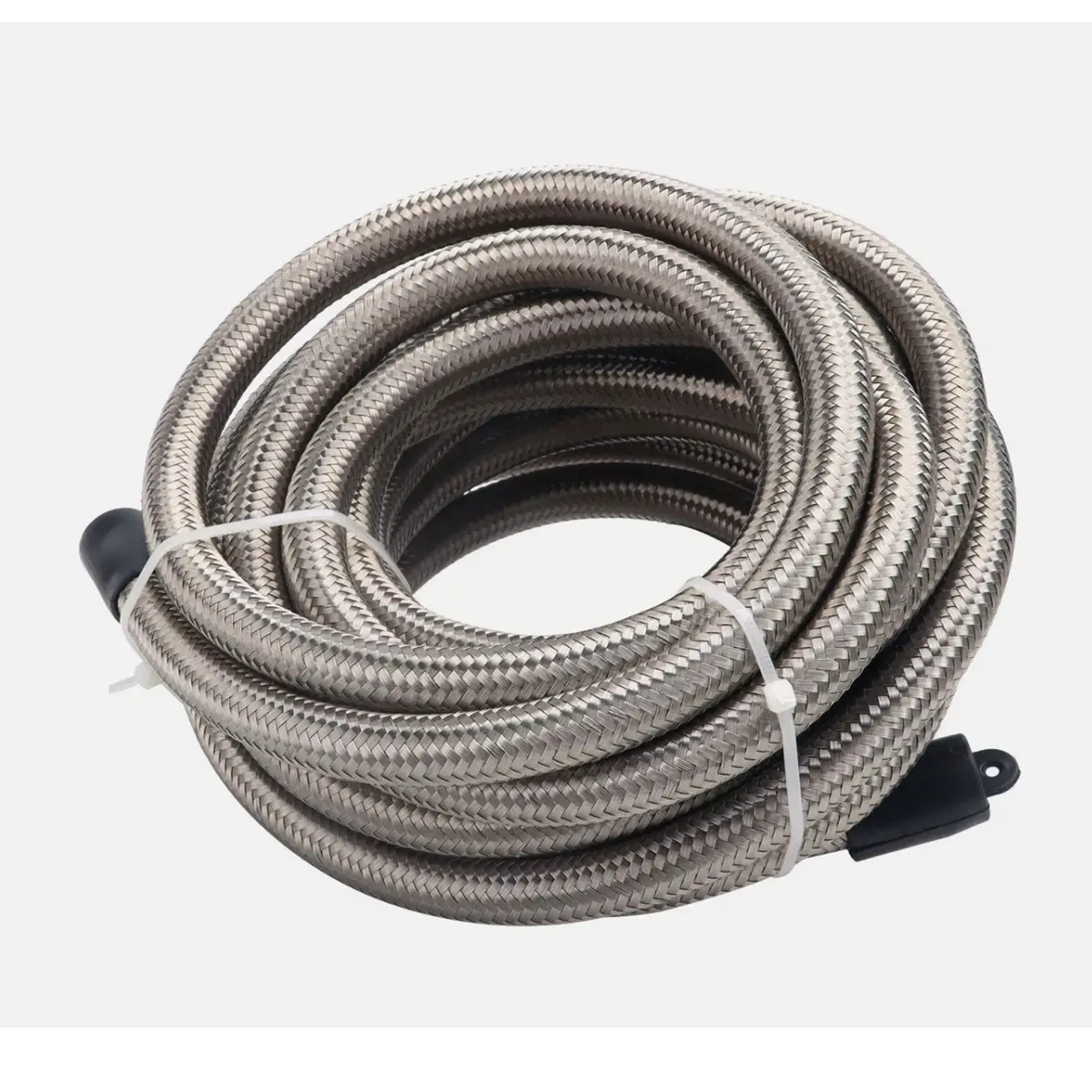 Silver Fuel Hose Oil Gas Air Line An6-An8-An10 Stainless Steel Braided Boosted 1