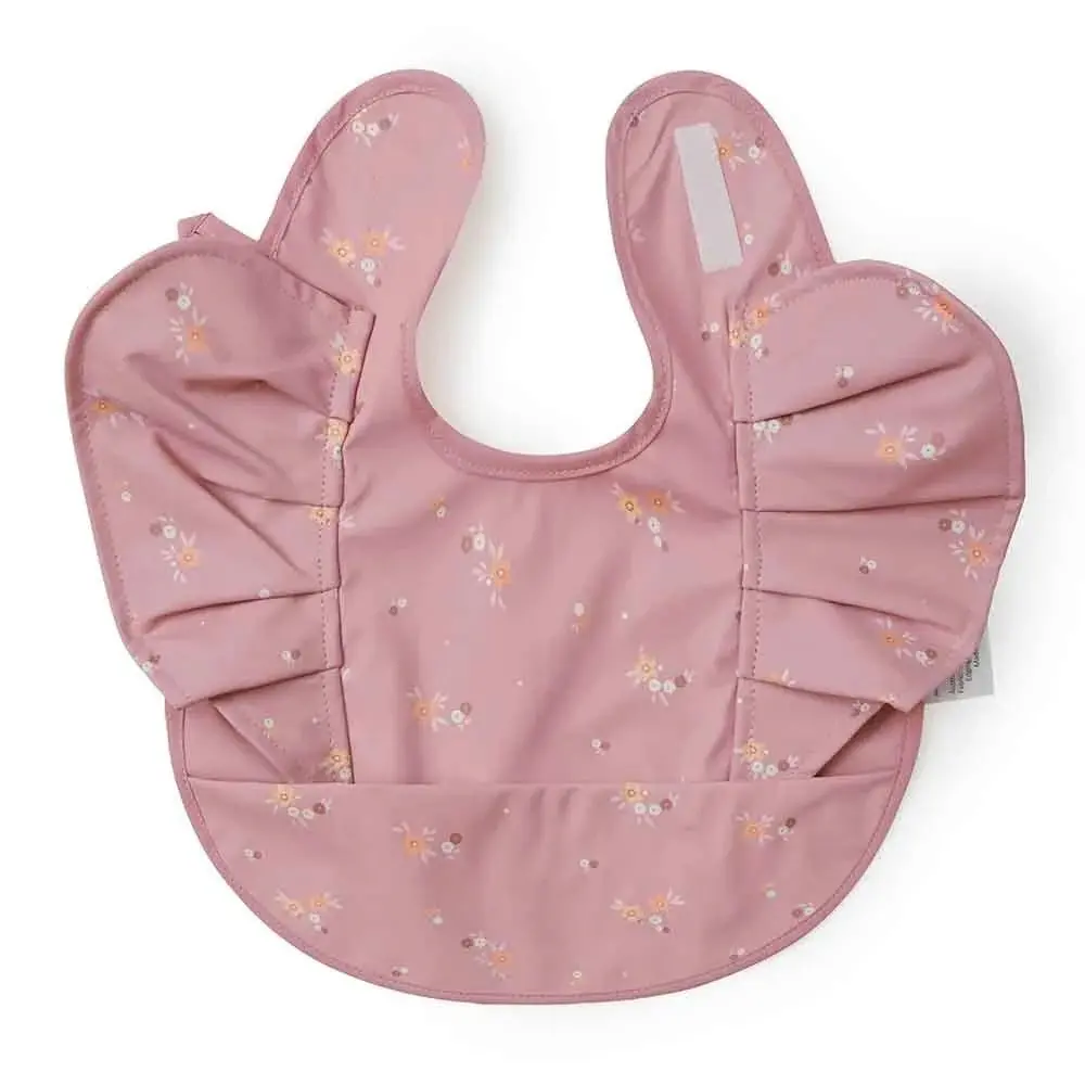 Daisy Waterproof Frill Snuggle Bib 1