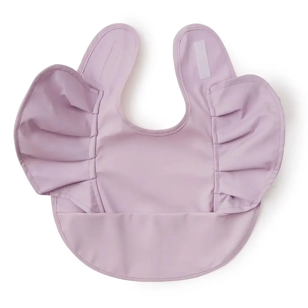 Lavender Waterproof Frill Snuggle Bib 1
