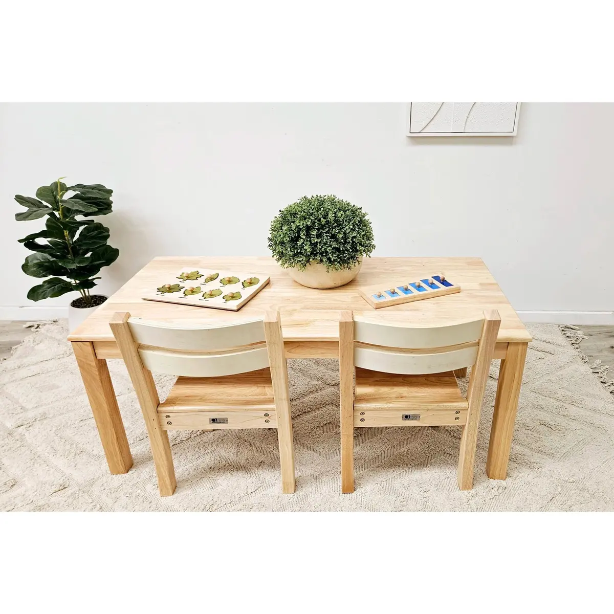 Rectangular Table With 2 Stacking Chairs 1