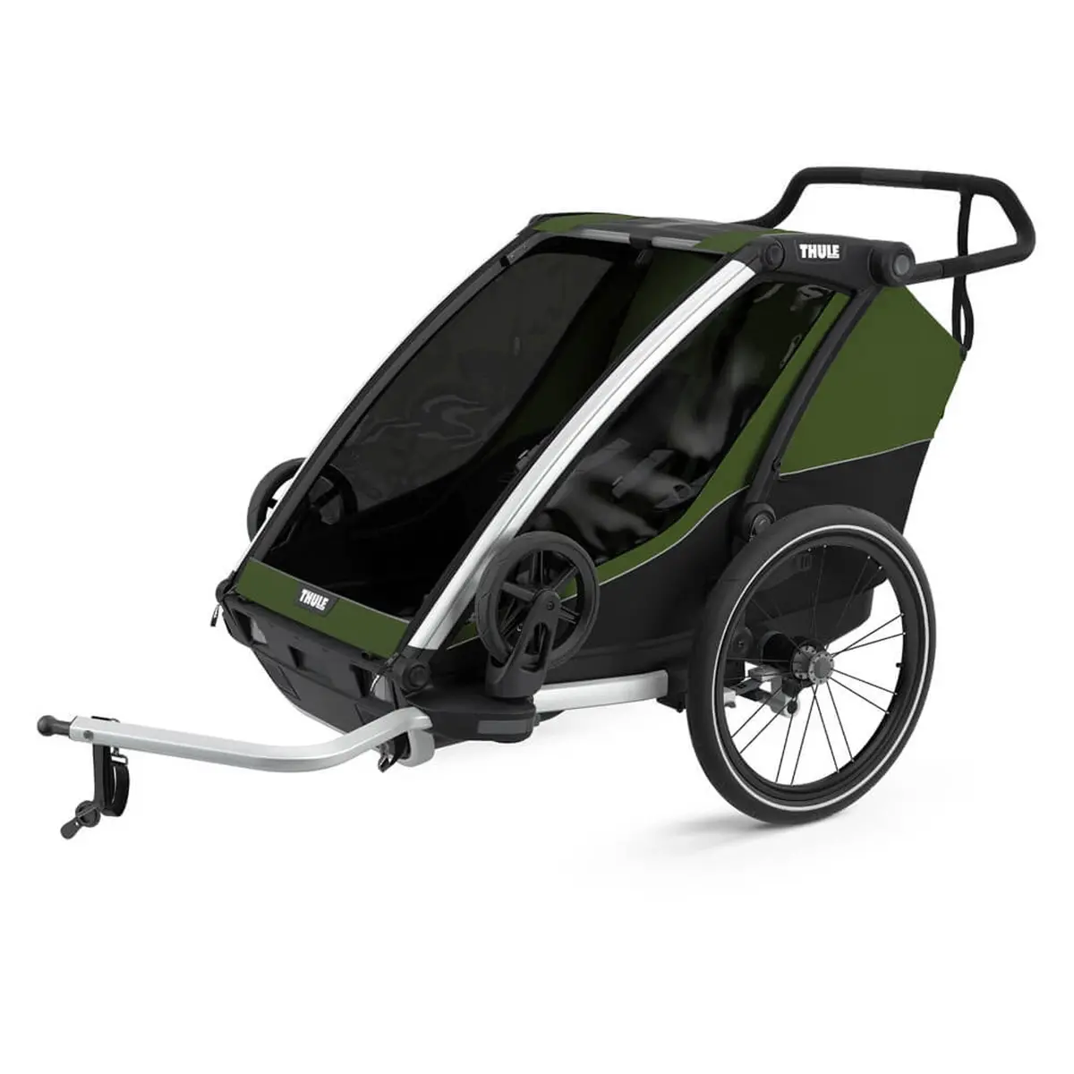 Thule Chariot Cab - 2 Seat Multisport Bike Trailer Aluminium/Cypress Green 1