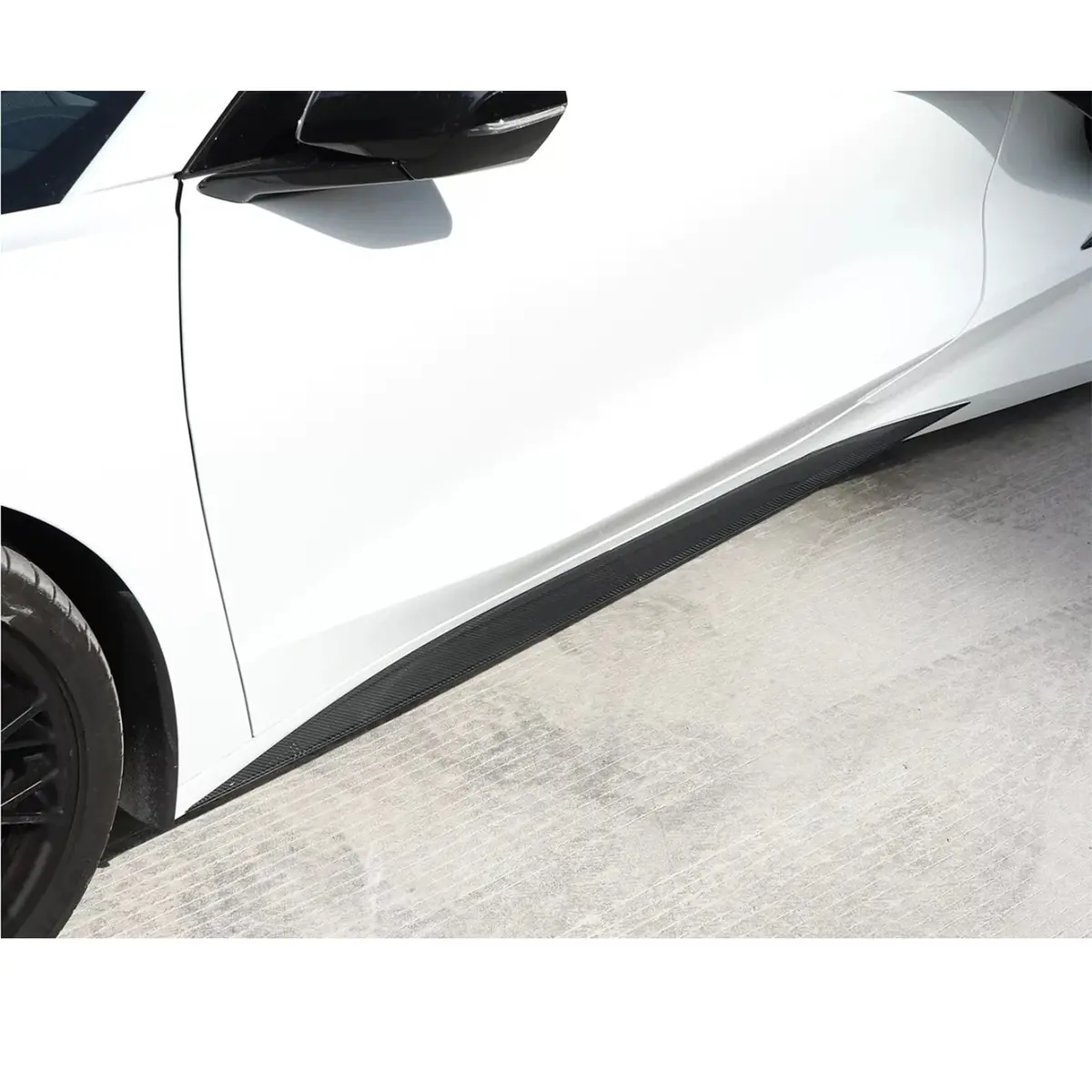 Carbon Fiber Side Skirt Trim Strip For Chevrolet Corvette C8 Stingray Coupe 1