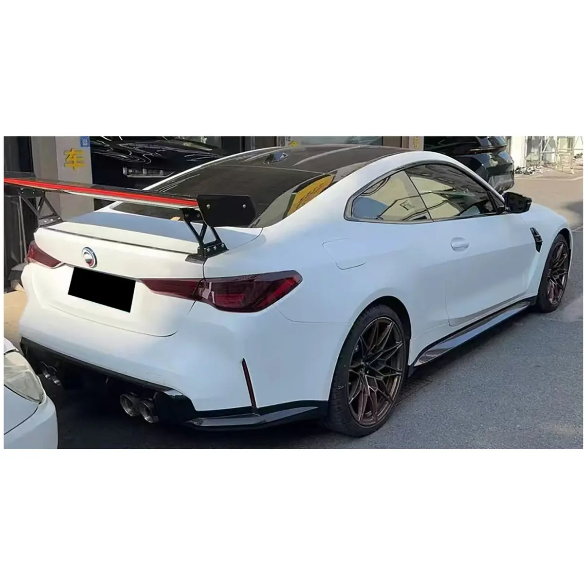 Prepreg Carbon Fiber Wing W/ Led For Bmw G80 M3 G82 M4 G87 M2 1