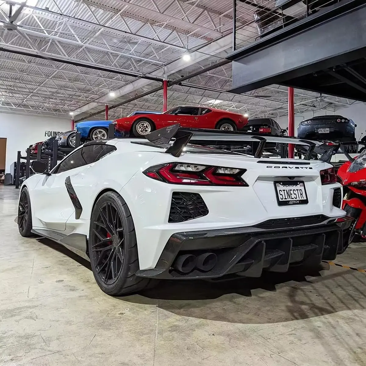 Ad Style Dry Carbon Fiber Rear Diffuser For Chevrolet Corvette C8 1