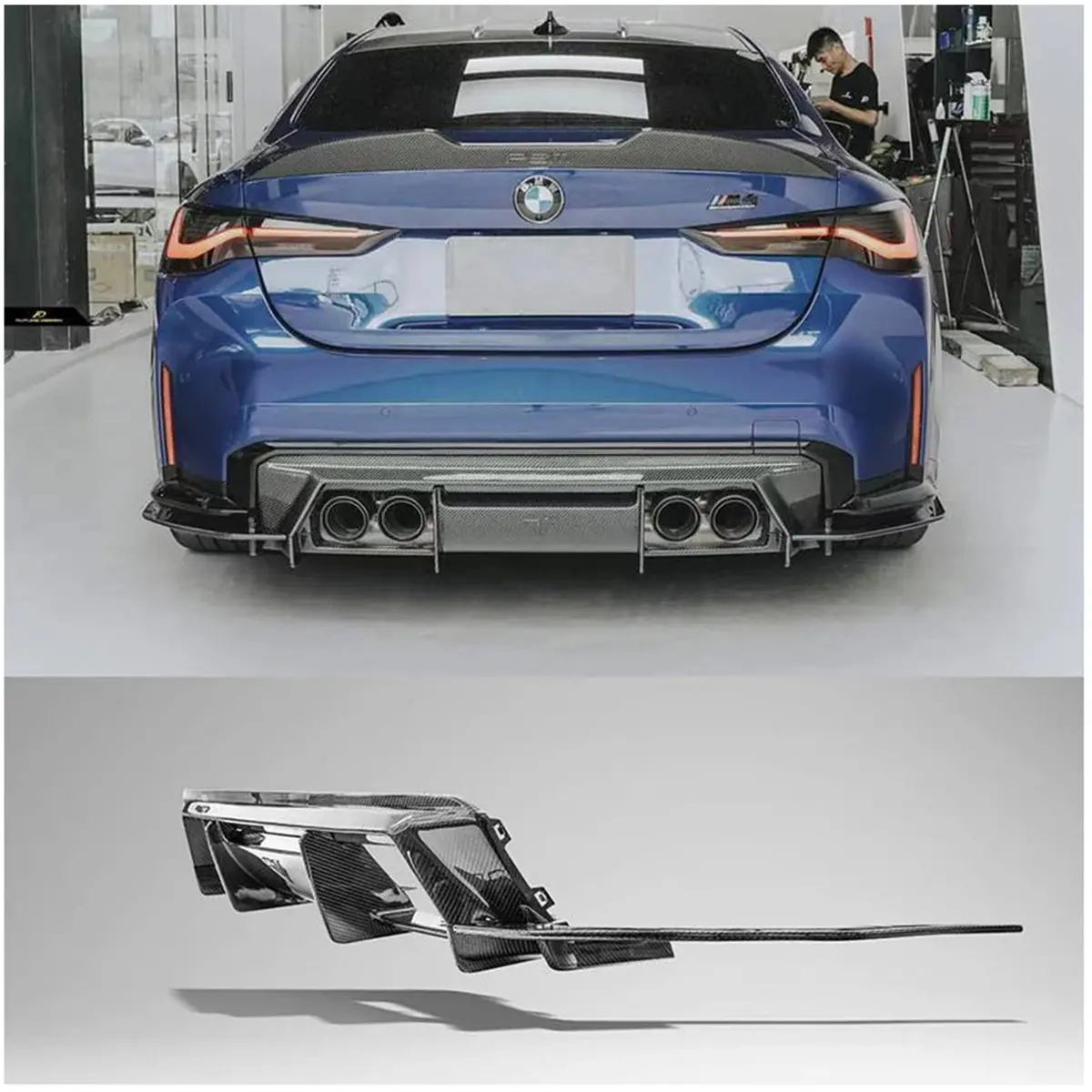 Prepreg Carbon Fiber Fd Style Rear Diffuser For Bmw G80 M3 G82 M4 1