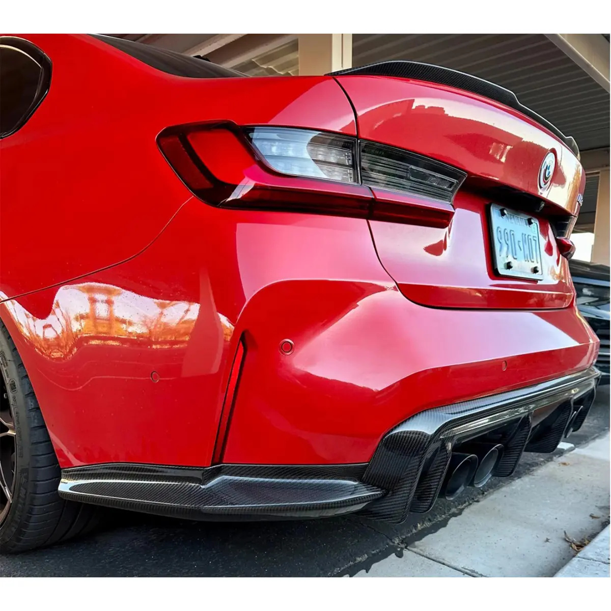 Carbon Fiber 3D Style Rear Diffuser Corner Extensions For Bmw G80 M3 G82 M4 1