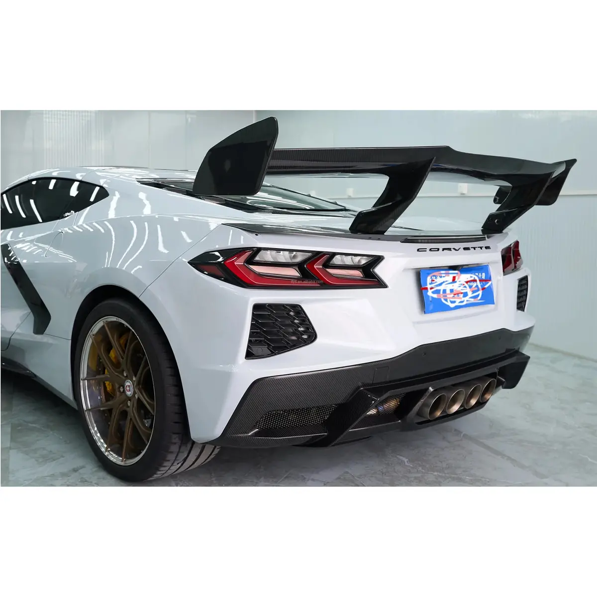 Zr Style Dry Carbon Fiber Rear Diffuser For Chevrolet Corvette C8 1
