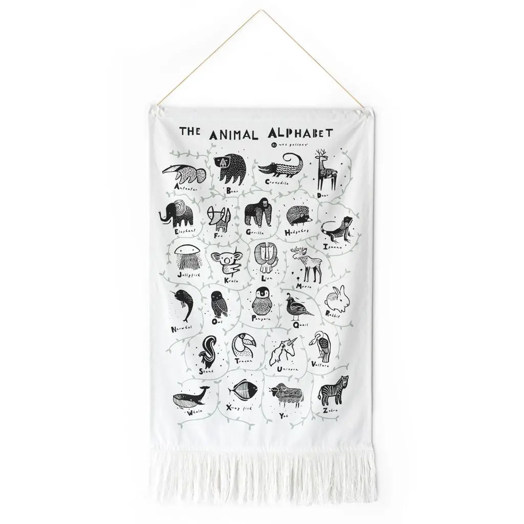 Animal Alphabet Printed Tapestry 1