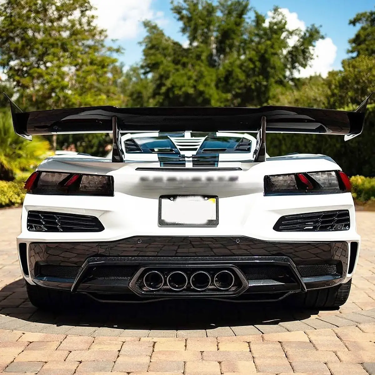 Zr1 Style Dry Carbon Fiber Rear Wing For Chevrolet Corvette C8 Z06 1